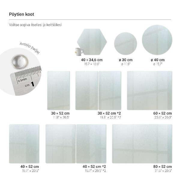 Glass kitchen cutting board set of 2, 11.8 × 20.5 inches