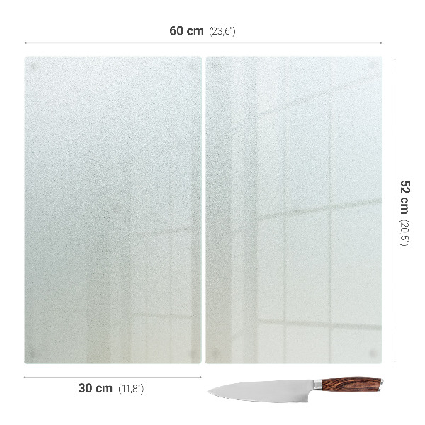 Glass kitchen cutting board set of 2, 11.8 × 20.5 inches