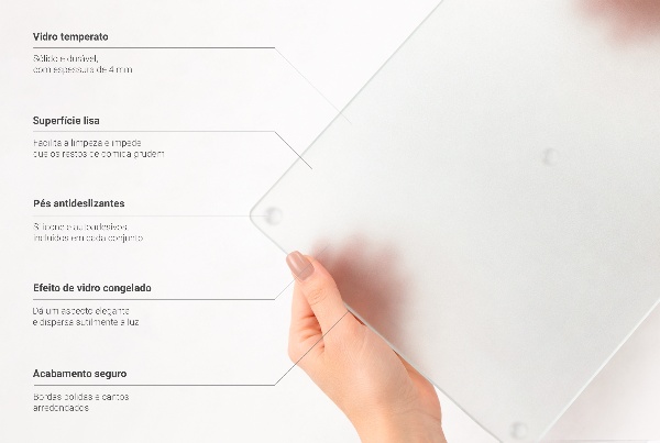 Glass chopping board, 11.8 × 20.5 inches