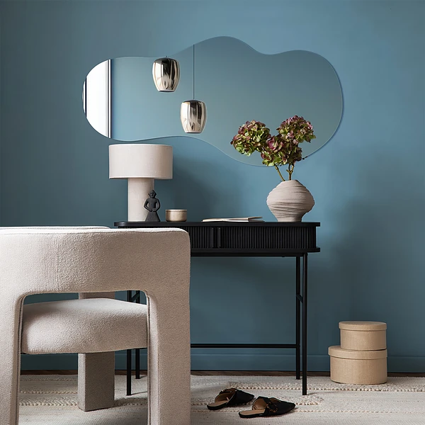 Unusual shaped mirror elegant 15x31 in