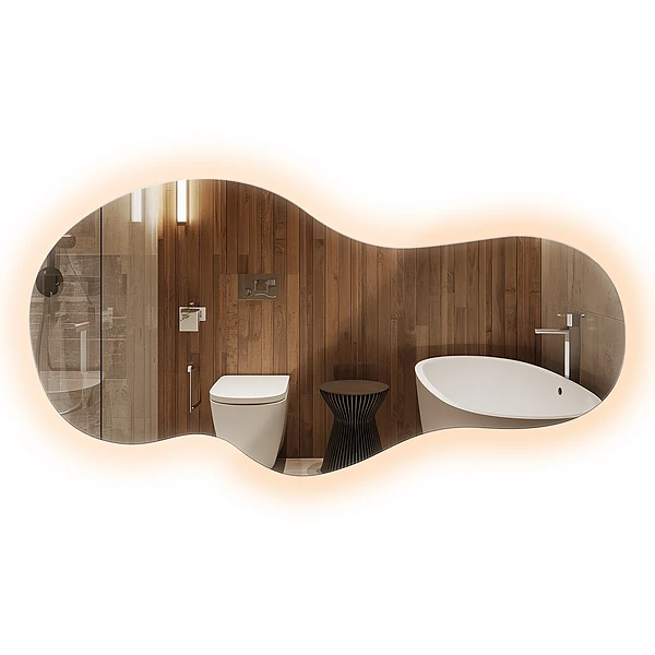Irregular LED mirror unique 15x31 in