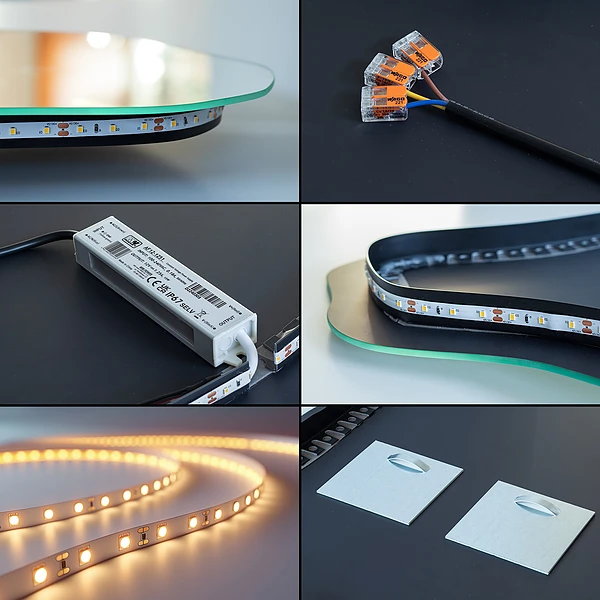 Irregular LED mirror unique 15x31 in