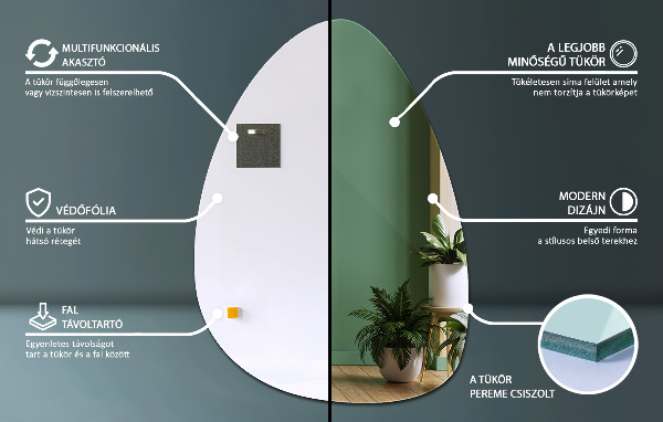 Egg mirror 57x80 cm