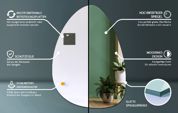 Ovoid mirror 64x90 cm