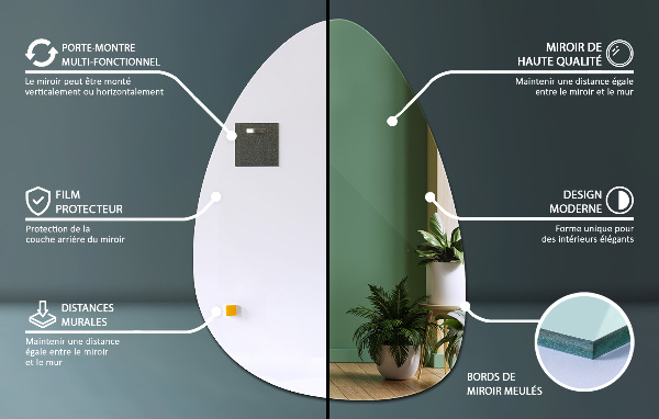 Ovoid mirror 64x90 cm