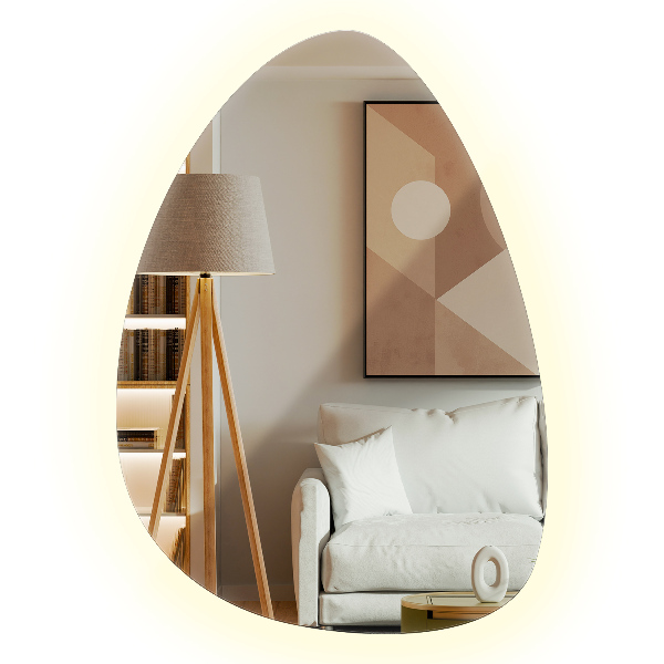 Egg Shaped LED Mirror 57x80 cm