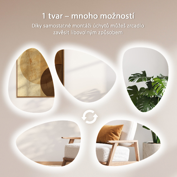 Egg Shaped LED Mirror 57x80 cm