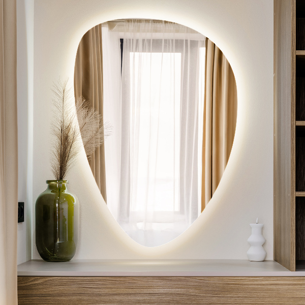 Ovoid LED mirror 64x90 cm
