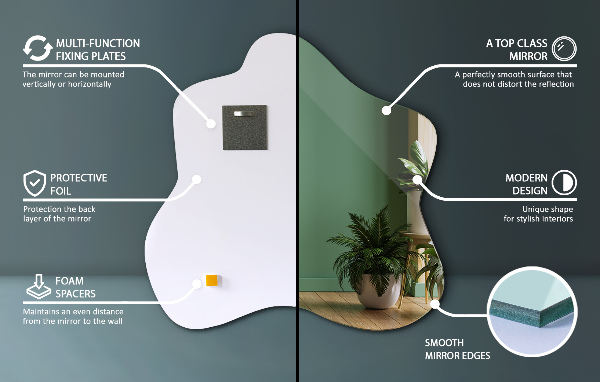 Splash irregular shaped mirror 48x48 cm