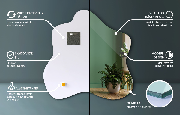Splash irregular shaped mirror 58x58 cm