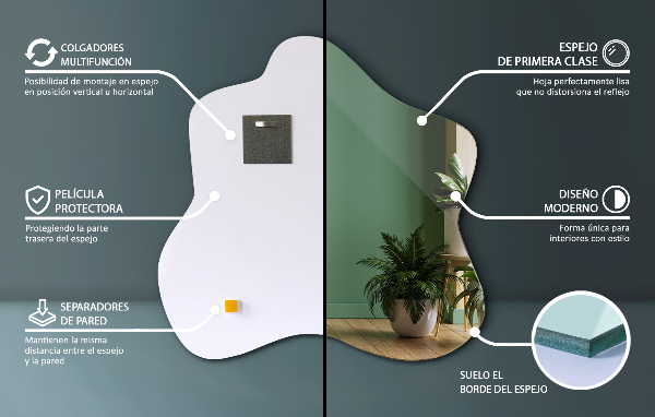 Splash irregular shaped mirror 68x67 cm