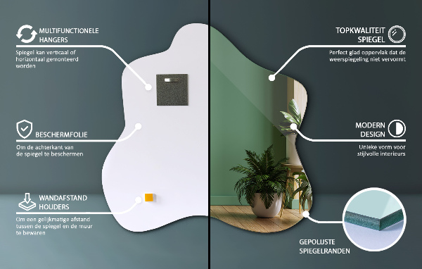 Splash irregular shaped mirror 68x67 cm
