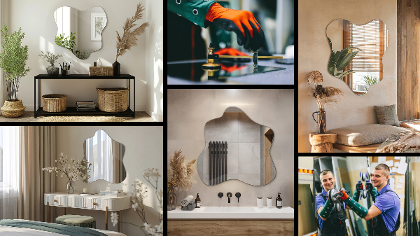 Splash irregular shaped mirror 68x67 cm