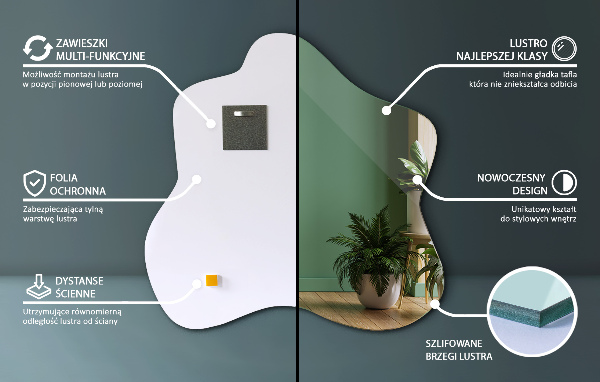 Splash irregular shaped mirror 68x67 cm
