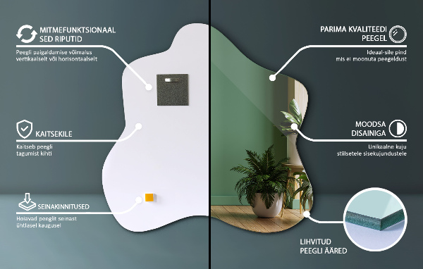 Splash irregular shaped mirror 77x77 cm