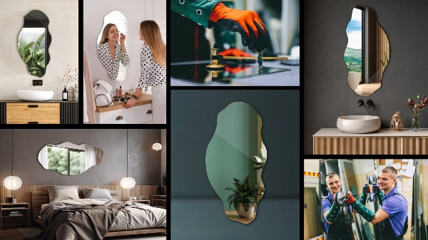 Irregular mirror stain 16x32 in