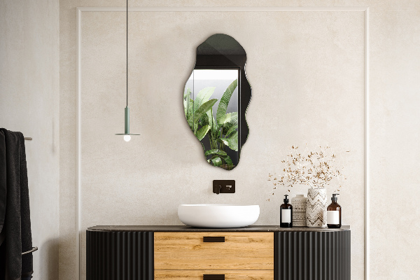 Irregular shaped mirror stain 18x36 in