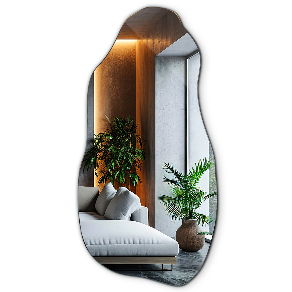 Irregular mirror decorative for the wall 16x32 in