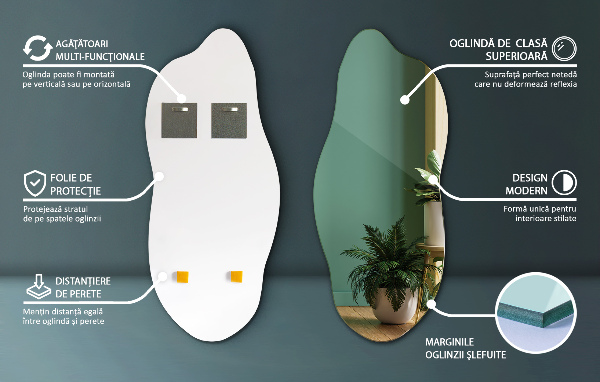 Unusual shaped mirror without frame 16x36 in