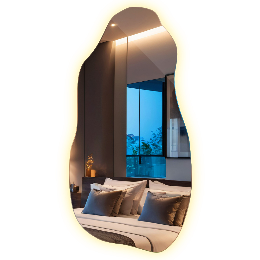 Organic shape led backlit mirror spectacular 40x80 cm