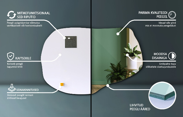 Irregular wall mirror 39x26 in