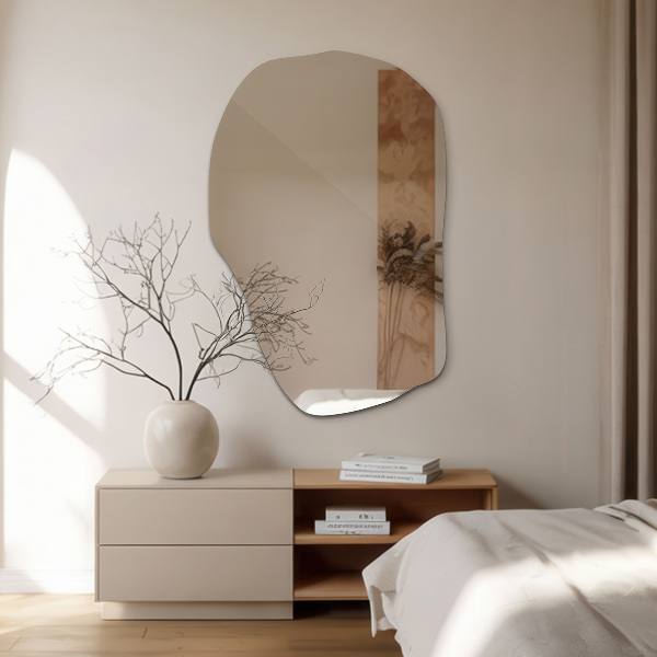 Asymmetric mirror decorative 28x18 in