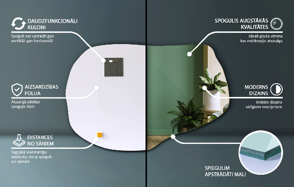 Unusual shaped mirror stylish 35x23 in