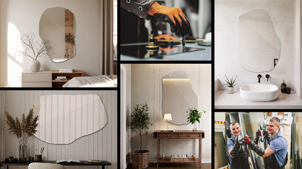 Unusual shaped mirror stylish 35x23 in