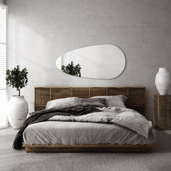 Teardrop shaped mirror without frame 14x28 in