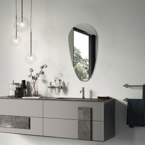 Tear drop frameless mirror 20x40 in