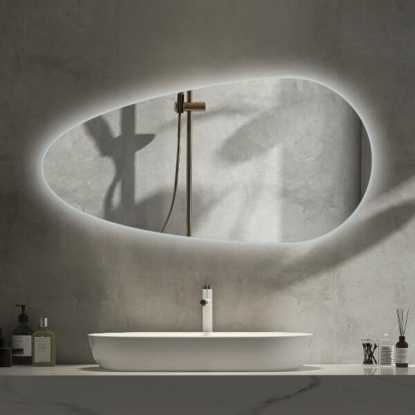 Tear shaped lighted mirror 35x70 cm