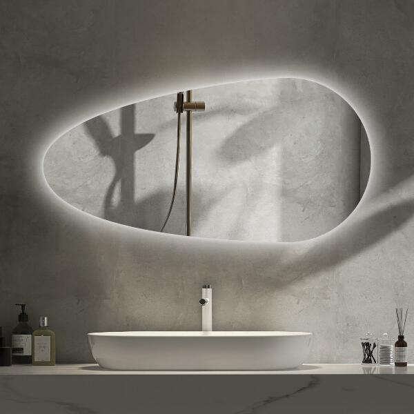 Led light mirror tear shaped 45x90 cm