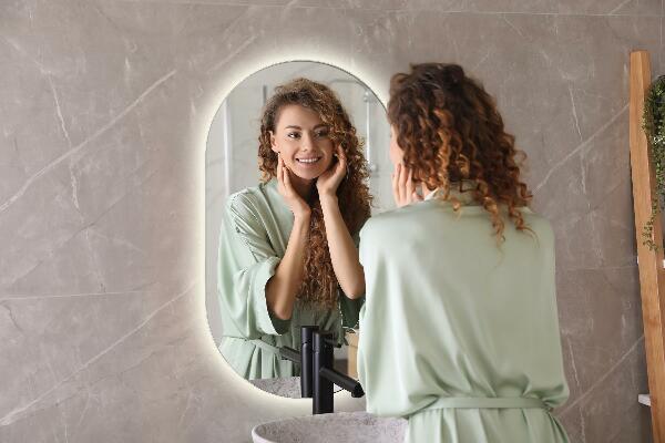 Led bathroom mirror oval 52x90 cm
