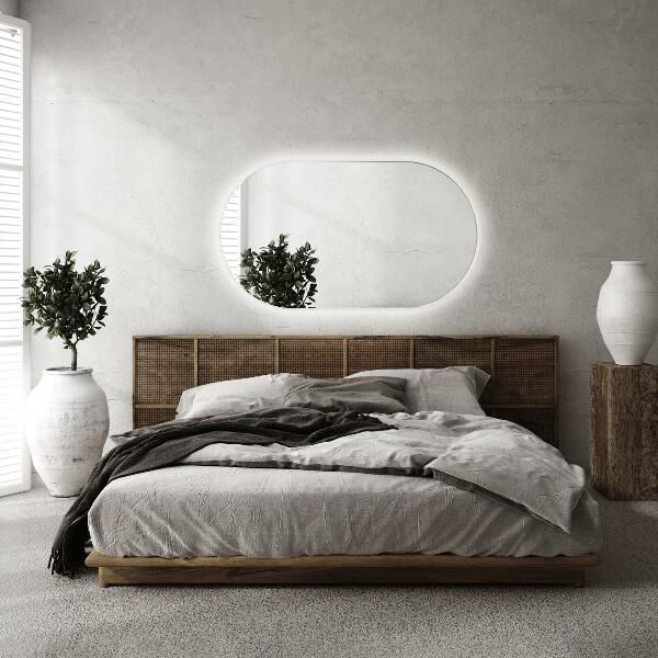Oval mirror with led lights 58x100 cm