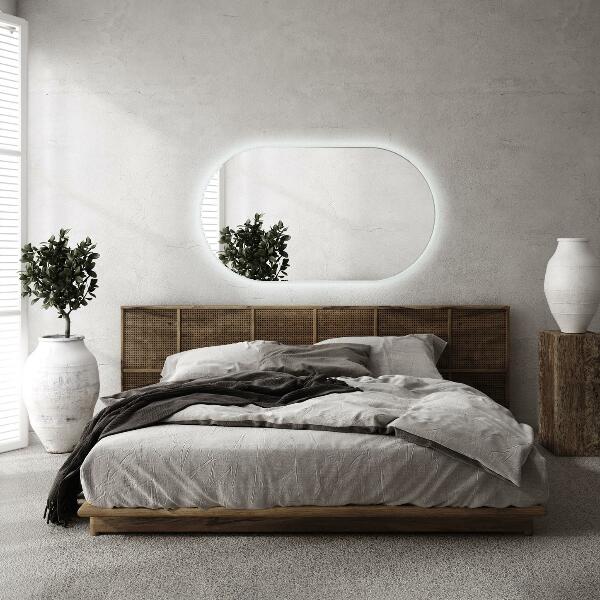 Oval mirror with led lights 58x100 cm