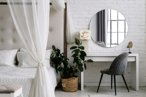 Wall mounted round mirror without frame 39 in