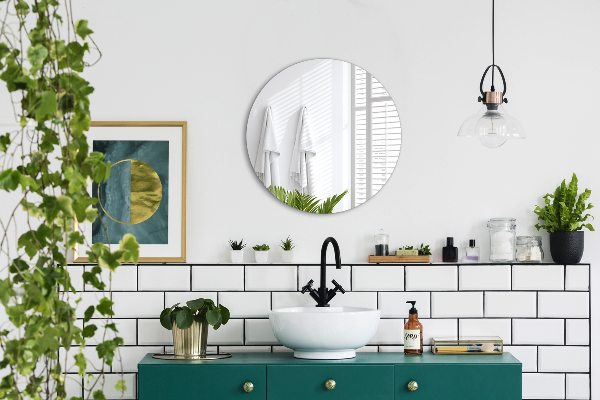 Wall mounted round mirror without frame 39 in