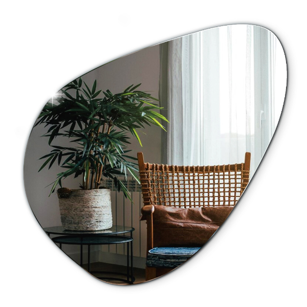 Irregular mirror organic frameless for the bathroom 48x48 cm