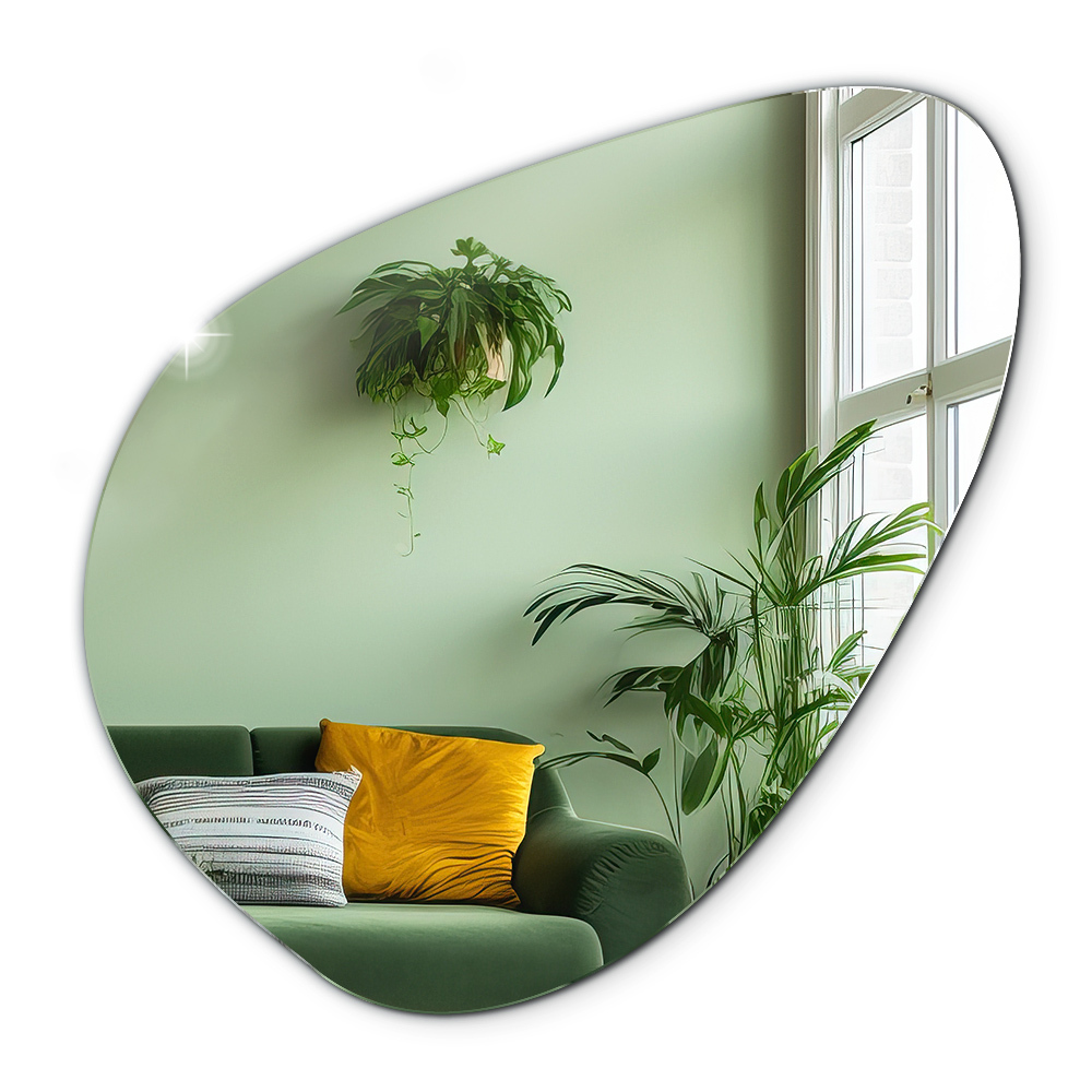 Organic shaped mirror frameless loft-style 68x67 cm