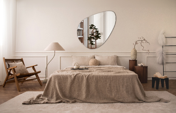 Organic shaped mirror modern design 77x77 cm