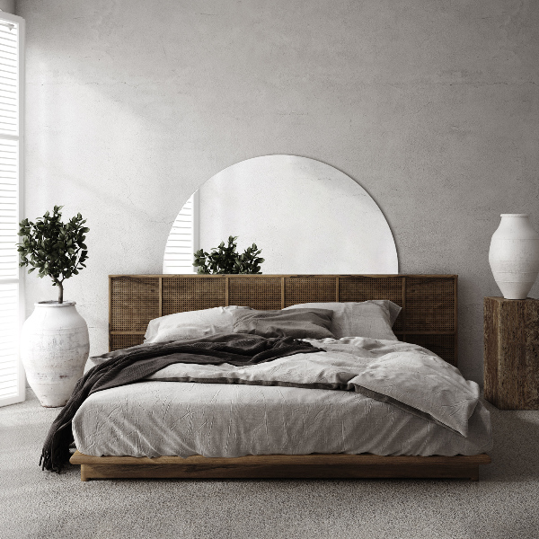 Half moon minimalist mirror without frame 10x20 in