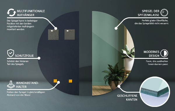 Half mirror without frame 14x28 in