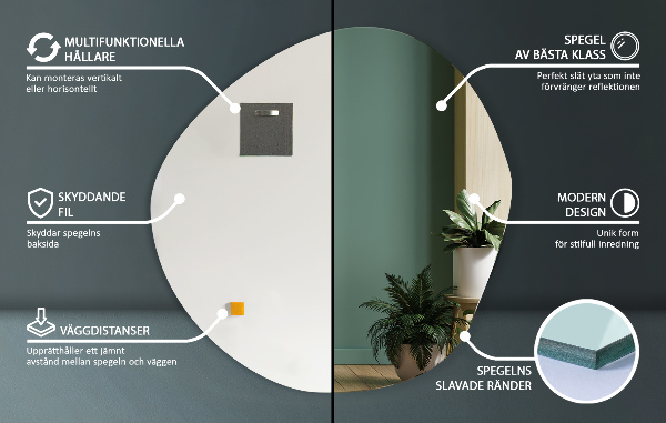 Irregular frameless mirror 19x19 in