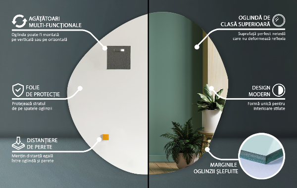 Irregular mirror without frame 30x30 in