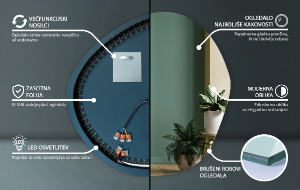 Irregular led mirror 97x96 cm
