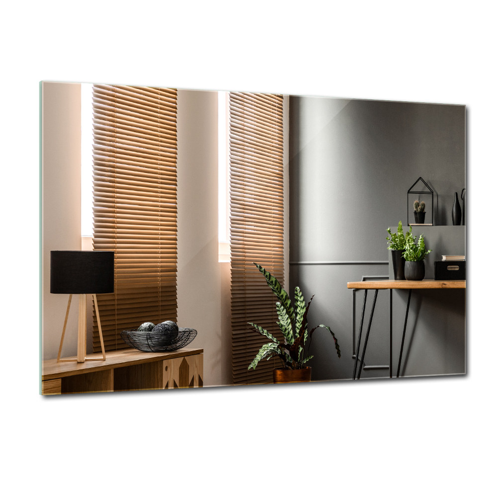 Rectangle wall mounted frameless mirror 24x16 in
