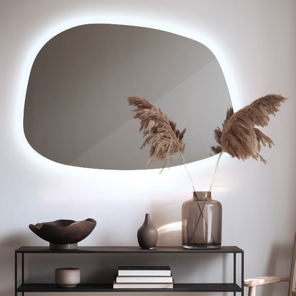 Organic mirror with led lights 55x38 cm