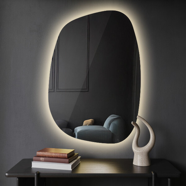 Organic mirror with led lights 55x38 cm