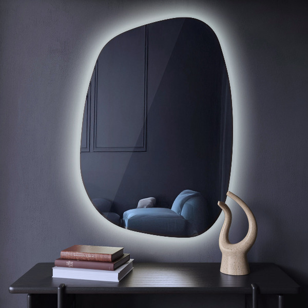 Unusual shaped led light mirror 68x47 cm