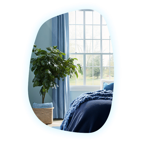 Weird shaped mirror with led lights 91x66 cm